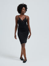 Seamless Basic Lace Silk Slip | Mulberry silke Underkjole Black w. Black