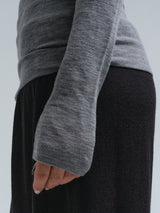 Seamless Basic Woolen Lola | Merinould Rullekravebluse Gråmelange