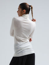 Seamless Basic Woolen Lola | Merinould Rullekravebluse Off-white