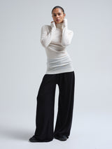 Seamless Basic Woolen Lola | Merinould Rullekravebluse Off-white