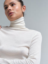 Seamless Basic Woolen Lola | Merinould Rullekravebluse Off-white