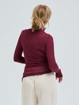 Seamless Basic Nouveau | Bomuld Rullekravebluse Burgundy