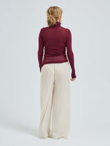 Seamless Basic Nouveau | Bomuld Rullekravebluse Burgundy