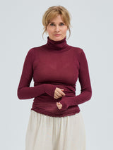Seamless Basic Nouveau | Bomuld Rullekravebluse Burgundy