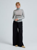 Seamless Basic Nouveau | Bomuld Rullekravebluse Gråmelange