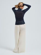 Seamless Basic Nouveau | Bomuld Rullekravebluse Midnight