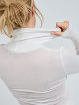 Seamless Basic Nouveau | Bomuld Rullekravebluse Off-white