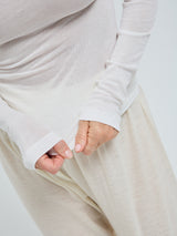 Seamless Basic Nouveau | Bomuld Rullekravebluse Off-white