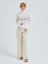 Seamless Basic Nouveau | Bomuld Rullekravebluse Off-white