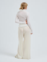 Seamless Basic Nouveau | Bomuld Rullekravebluse Off-white