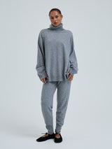 Seamless Basic Roll Neck Jumper | Uld Cashmere Rullekravebluse Ash Melange