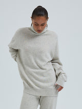 Seamless Basic Roll Neck Jumper | Uld Cashmere Rullekravebluse Ecru Melange