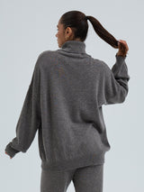 Seamless Basic Roll Neck Jumper | Uld Cashmere Rullekravebluse Heather Mushroom