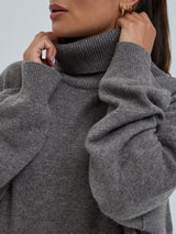 Seamless Basic Roll Neck Jumper | Uld Cashmere Rullekravebluse Heather Mushroom