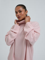 Seamless Basic Roll Neck Jumper | Uld Cashmere Rullekravebluse Powder Pink