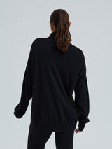 Seamless Basic Roll Neck Jumper | Uld Cashmere Rullekravebluse Sort