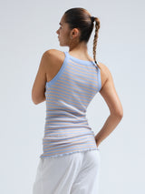 Seamless Basic Silky Daze | Silke Stroptop Dark sand/Light blue