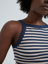 Seamless Basic Silky Daze | Silke Stroptop Navy/beige