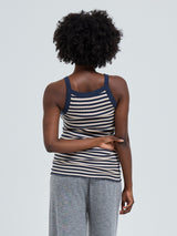Seamless Basic Silky Daze | Silke Stroptop Navy/beige