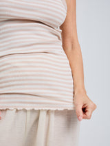 Seamless Basic Silky Daze | Silke Stroptop Rosie Beige / Off-white