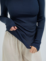 Seamless Basic Silky Fiore | Silke Bluse Navy