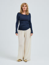 Seamless Basic Silky Fiore | Silke Bluse Navy