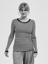 Seamless Basic Silky Fiore | Silke Bluse Navy/Off-white