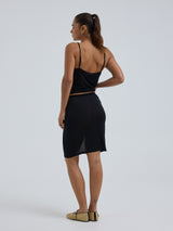 Seamless Basic Sporty Skirt | Silke Underskørt Sort