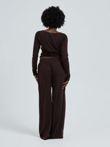Seamless Basic Woolen Barbera | Merinould Bukser Dark Brown