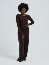 Seamless Basic Woolen Barbera | Merinould Bukser Dark Brown