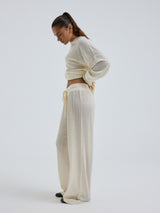 Seamless Basic Woolen Barbera | Merinould Bukser Off-white