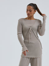 Seamless Basic Woolen Cardigan | Merinould Cardigan Beige