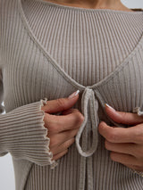 Seamless Basic Woolen Cardigan | Merinould Cardigan Beige