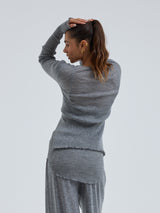 Seamless Basic Woolen Cardigan | Merinould Cardigan Gråmelange