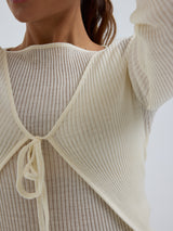 Seamless Basic Woolen Cardigan | Merinould Cardigan Off-white