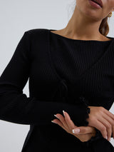 Seamless Basic Woolen Cardigan | Merinould Cardigan Sort