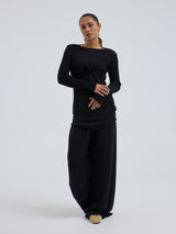 Seamless Basic Woolen Cardigan | Merinould Cardigan Sort