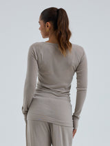 Seamless Basic Woolen Jade | Merinould L/S T-Shirt Beige