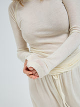 Seamless Basic Woolen Jade | Merinould L/S T-Shirt Off-white