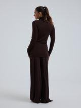 Seamless Basic Woolen Lola | Merinould Rullekravebluse Dark Brown