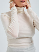 Seamless Basic Woolen Lola | Merinould Rullekravebluse Off-white
