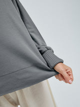 Seamless Basic Woolen Sporty Sweat | Merinould Bluse Gråmelange