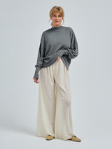 Seamless Basic Woolen Sporty Sweat | Merinould Bluse Gråmelange