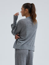 Seamless Basic Woolen Sporty Sweat | Merinould Bluse Gråmelange