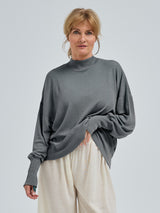 Seamless Basic Woolen Sporty Sweat | Merinould Bluse Gråmelange