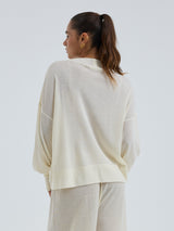 Seamless Basic Woolen Sporty Sweat | Merinould Bluse Off-white
