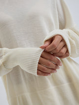 Seamless Basic Woolen Sporty Sweat | Merinould Bluse Off-white