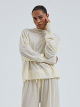 Seamless Basic Woolen Sporty Sweat | Merinould Bluse Off-white