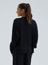 Seamless Basic Woolen Sporty Sweat | Merinould Bluse Sort