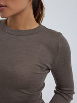 Seamless Basic Wooly Long Sleeve | Uld Silke Bluse Fungi